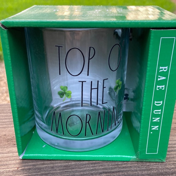 Rae Dunn Other - New Rae Dunn HTF St. Patrick Glass Mug TOP O’ THE MORNING